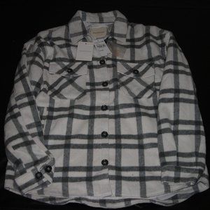 Thread & Supply Coat Size M Grey/White Plaid
